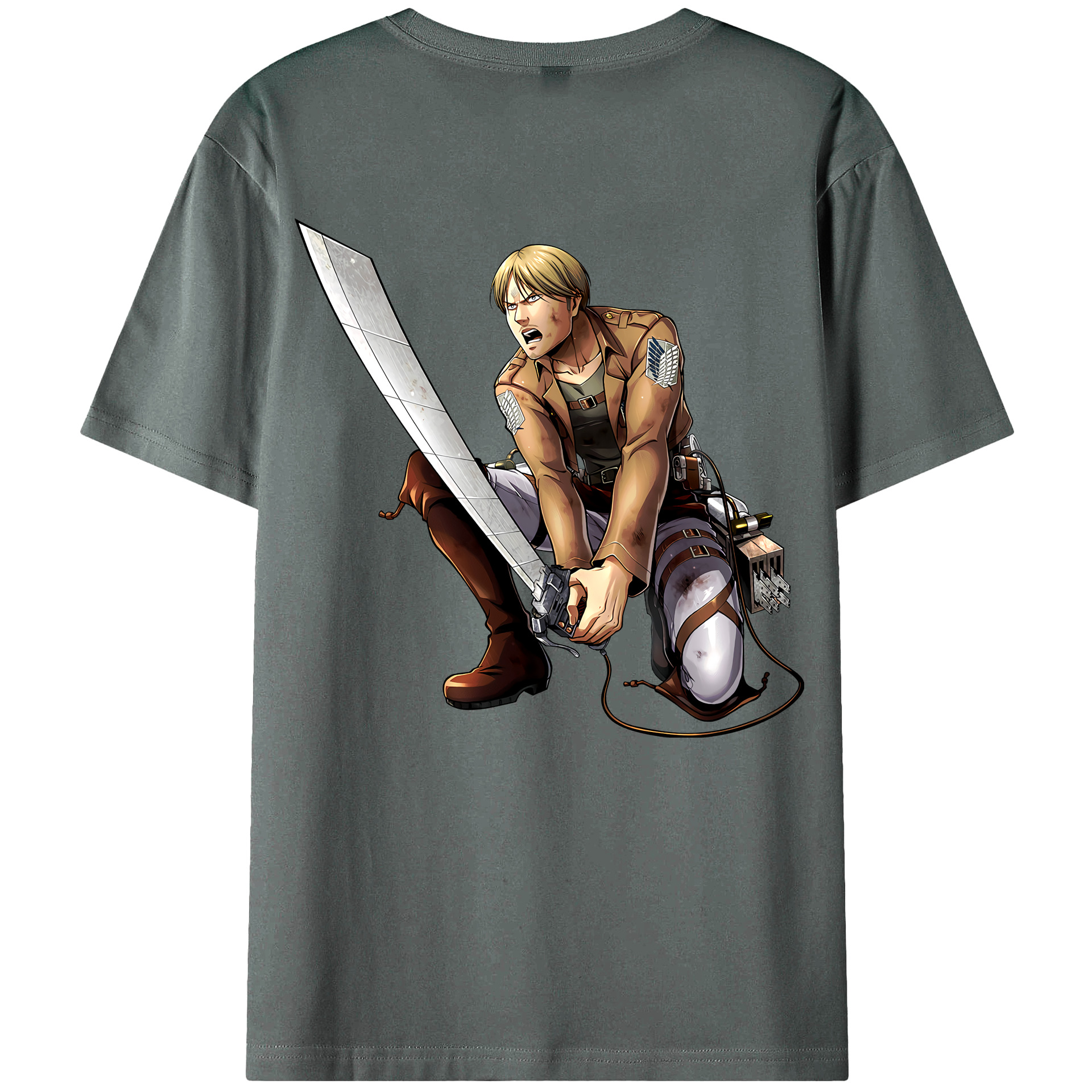 （画像用） 進撃の巨人 ミケ·ザカリアス Attack on Titan Mike Zakarius 綿100％半袖Tシャツ（背面プリント）